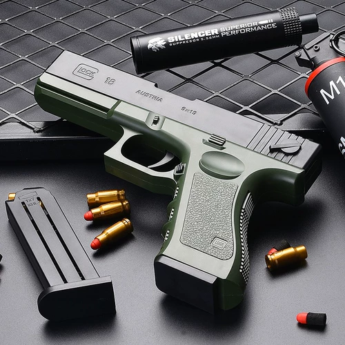 Игрушка, пистолет, мягкая пуля, дробовик, реалистичный глок