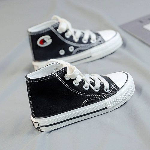 Детские тканевые туфли, высокая белая обувь для мальчиков для раннего возраста, коллекция 2021, в корейском стиле