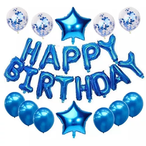 С Днем Рождения в день рождения, с помощью английского алфавита аранжировка алюминиевого фильма воздушное шарическое украшение детской вечеринки