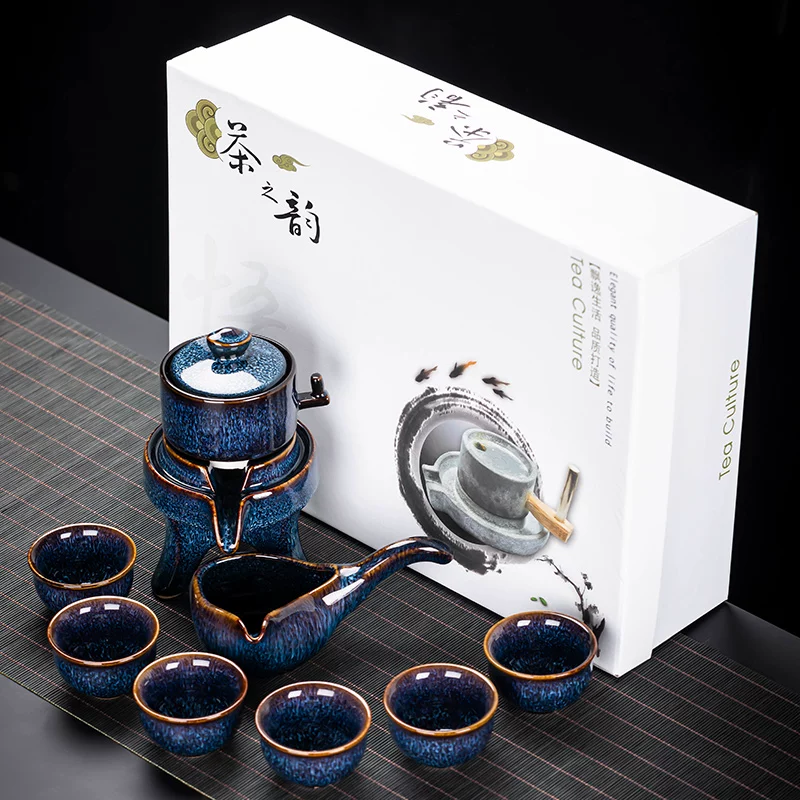 Tea set, ceramic teapot, automatic tea cup, anti-scald