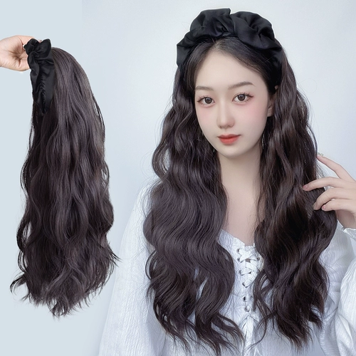 Кудрявый парик, ободок, шлем изготовленный из настоящих волос