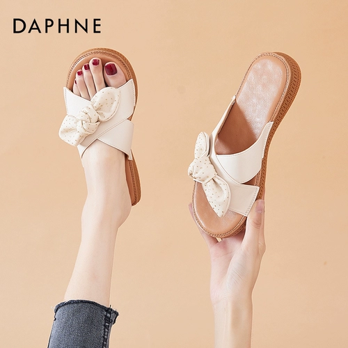 Тапочки, обувь, слайдеры с бантиком, коллекция 2022, премиум класс, мягкая подошва