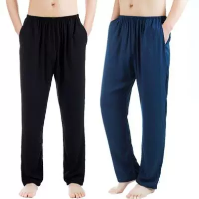 Синие штаны подходит для мужчин и женщин, для среднего возраста, на резинке