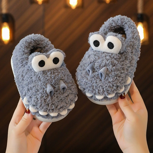 Детские тапочки, утепленная удерживающая тепло нескользящая сумка для обуви, детский удерживающий тепло динозавр подходит для мужчин и женщин, мягкая подошва