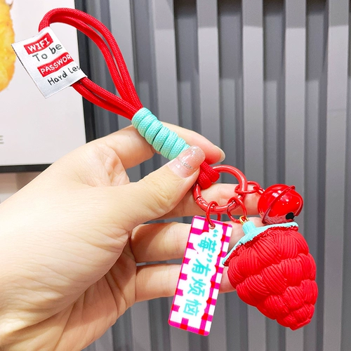 Брендовая креативная реалистичная клубника, милый брелок, изысканный аксессуар на рюкзак для ключей, популярно в интернете, подарок на день рождения