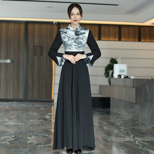 Длинный комбинезон, демисезонный лонгслив, китайский стиль, средней длины, осенний сезон, делается под заказ