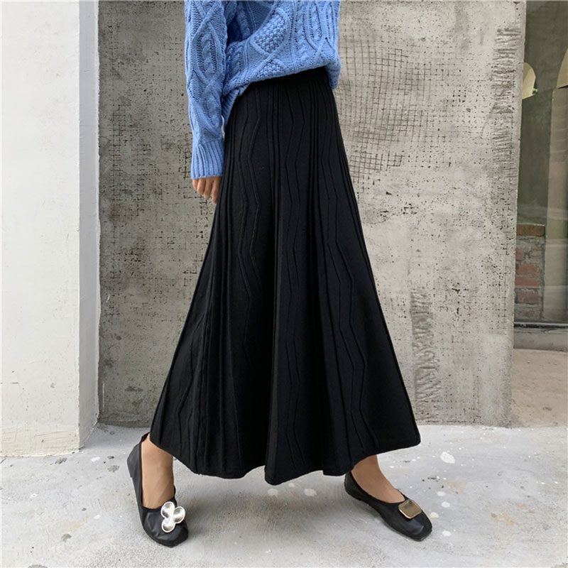 Half-length skirt long skirt to ankle female autumn and winter high ...