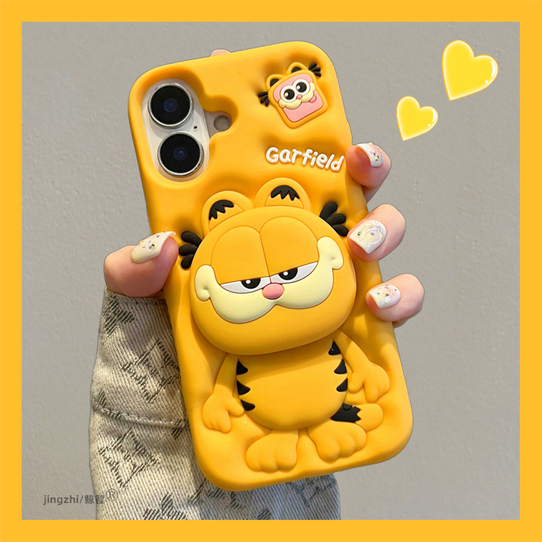 3D Silicone Cat Animal Cartoon Funny Pattern Stand For Girls – Pro/Plus/Max/Air – 17, 16, 15, 14, 13, 12 iPhone Case