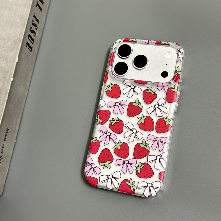 Strawberries Pink Bows iPhone Case