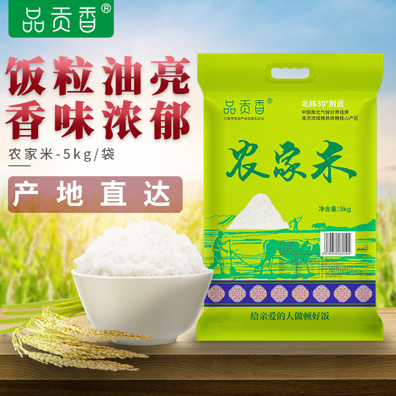 品贡香农家米5kg10斤 2021年现磨新米长粒大米优质香米 真空袋装