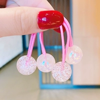 004 Розовая взрываная жемчужная веревка для волос пара