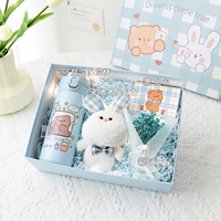 (Синий) Сянвен Иогнитная чашка+Dudu Rabbit+Bouquet+подарочная коробка подарочная коробка