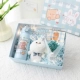 (Синий) Сянвен Иогнитная чашка+Dudu Rabbit+Bouquet+подарочная коробка подарочная коробка