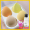 Желтый набор из трех косметических яиц + стеллаж + моющее средство