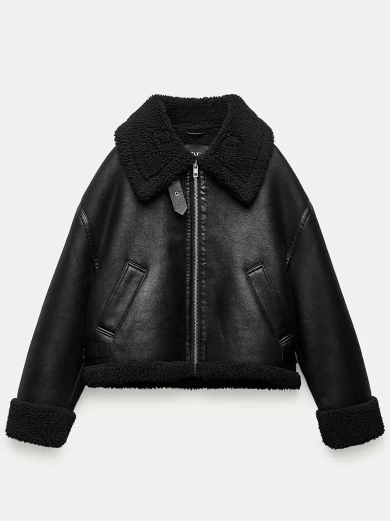 Пальто-одеяло демисезонное черное двустороннее пуховик Zara