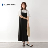 Женская футболка GLOBAL WORK, новинка весны 2024, модная простая свободная футболка с короткими рукавами и буквенным принтом 992248