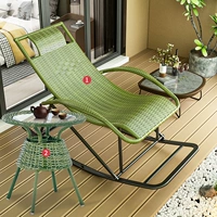 Модернизированное кресло-качалка + журнальный столик-бамбук зеленый