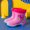 Dinosaur rain shoes pink plush detachable