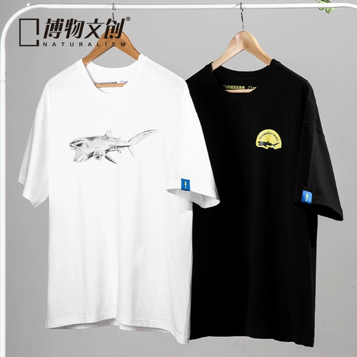 Оригинальная акула, хлопковая трендовая футболка, 100% хлопок, короткий рукав