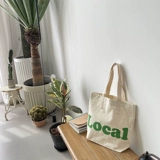 Брендовый шоппер на одно плечо, универсальный ретро вместительный и большой тканевый мешок, в корейском стиле, английские буквы