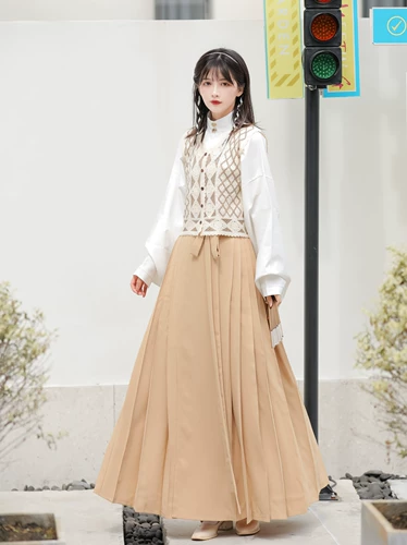 Yugu Original Yunxi Hanfu Element Element Element element Qiandao юбки Scke West, чтобы улучшить ежедневную осеннюю и зимнюю костюмы