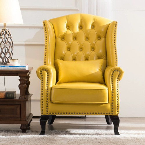 Американский кожаный тигр стул европейский стиль гостиной одиночный диван маленький квартира для отдыха в гостиничном клубе High Back Staud