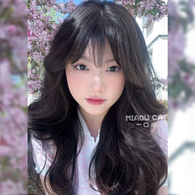 taobao agent A meow wig female long curly hair everyday lolita natural net red hot girl curly hair wigs jk full head wig