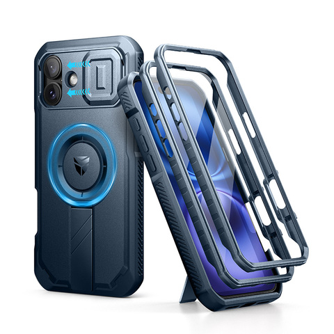 Dexnor Kickstand Camera Lens Protection Multifunctional 3 Layer Drop Resistant Heavy Duty 16, 16 Plus, 16 Pro, 16 Pro Max