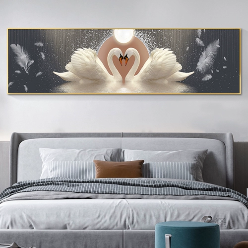 Бриллиантовый современный лебедь, инкрустировано бриллиантами, легкий роскошный стиль, 2023