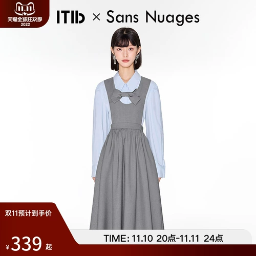 ITIB×SANS NUAGES шарнирная модель с бантом и полой юбкой на подтяжках