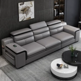 Кожаный современный и минималистичный диван, комплект, из натуральной кожи, воловья кожа, легкий роскошный стиль