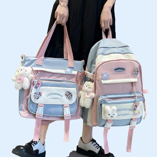 Ранец, сумка через плечо, вместительный и большой рюкзак, для средней школы