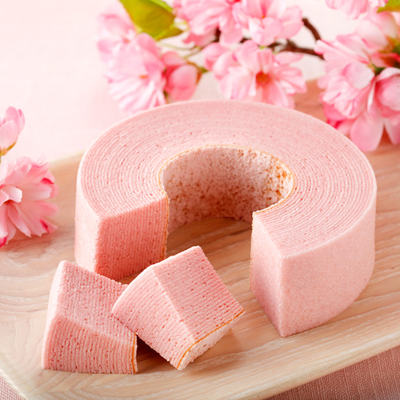 【樱花季】日本北海道 白色恋人 季节限定款 樱花年轮蛋糕盒装