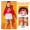 Red long sleeved+white short skirt (with free headband and socks)