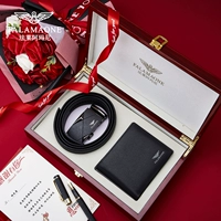 Короткий бумажник, ремень, подарочная коробка, комплект