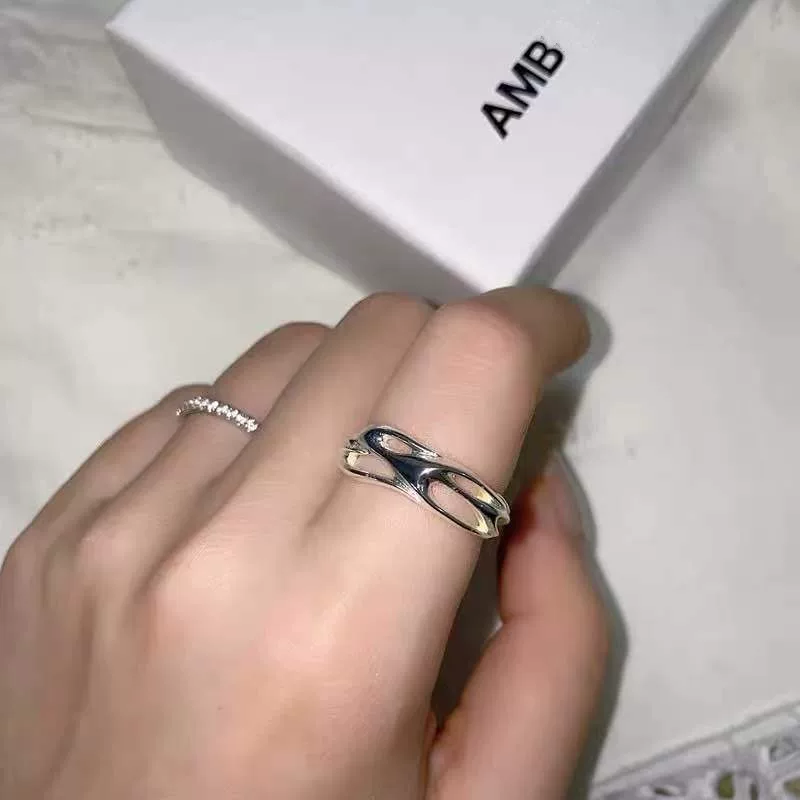 [SK8thing] Амб стиль огненное кольцо 925 серебро персонализированное серебряное жидкое кольцо для мужчин и женщин яд cadres и серебряное прилив