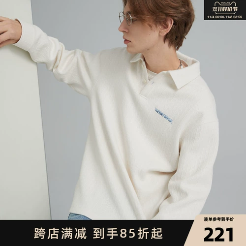 Осенний трикотажный лонгслив подходит для мужчин и женщин, толстовка для влюбленных, воротник поло