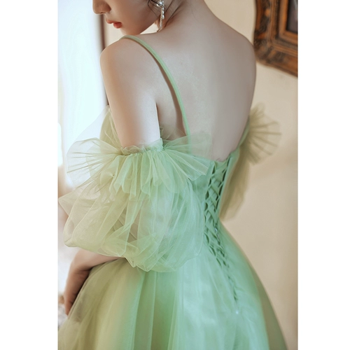 Вечернее платье, элитная юбка, зеленый наряд маленькой принцессы, изысканный стиль