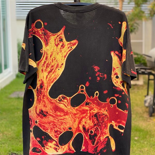 Металлическая ретро футболка с коротким рукавом в стиле хип-хоп, в американском стиле, большой размер