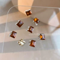 Карамельный цвет прямоугольный бриллиант (5 штук)