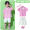 短袖：粉格子衬衣+纯棉白短裤+GA紫袜（送白色蝴蝶结）