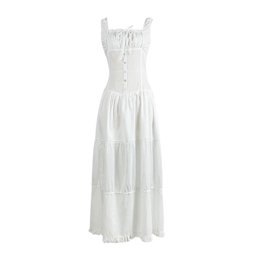 Майка, летнее платье, длинная юбка, французский стиль