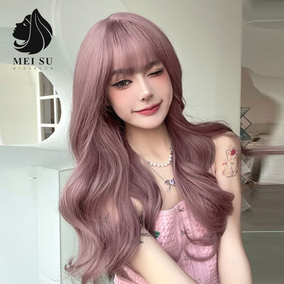 taobao agent Fashionable wig, fuchsia wavy helmet, 2021 collection, curls, Lolita style