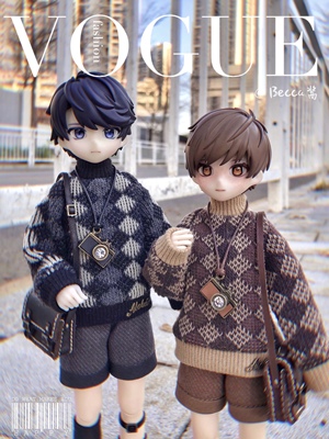 taobao agent [Sale] OB22/24 Original self -made retro style chessboard grid spring and autumn sweater set Blythe