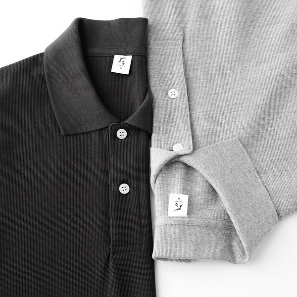 Текстура очень продвинутый ! темно 230g продвинутый Серый варвег короткий рукав рубашка поло мужской свободный случайный с коротким рукавом женский