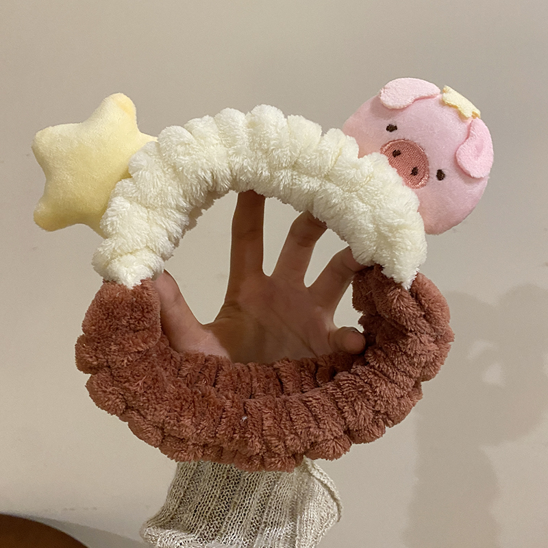 Herbst und Winter Haarband Mädchen süße Stern Ferkel Make-up waschen Gesicht zarte rutschfeste Stirnband_voghion.com