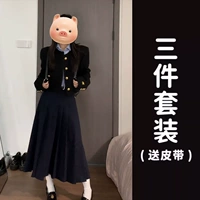 Рубашка, куртка, юбка, комплект, осенний пуховик, демисезонное платье, 3 предмета, европейский стиль