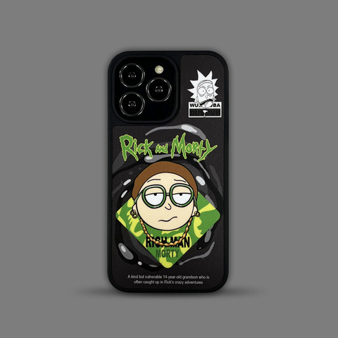 Black — Rick And Morty New Cartoon Anti-Fall 16, 16 Plus, 16 Pro, 16 Pro Max, Plus/Pro/Max – 16, 15, 14, 13 iPhone Case