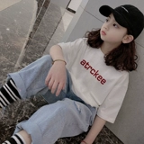 Хлопковая летняя детская футболка с коротким рукавом, 100% хлопок, оверсайз, подходит для подростков, в корейском стиле, в западном стиле