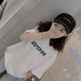 Хлопковая летняя детская футболка с коротким рукавом, 100% хлопок, оверсайз, подходит для подростков, в корейском стиле, в западном стиле